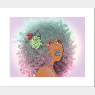 Succulent Afro Posters and Art